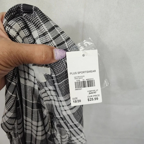 Cato Black Plaid Open Front Layering Jacket Sheer Women Size 18W 20W Tab Slv NEW - Picture 7 of 9